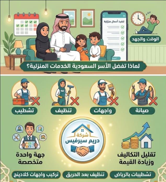 الخدمات المنزلية المتكاملة الخيار الأفضل للأسر السعودية